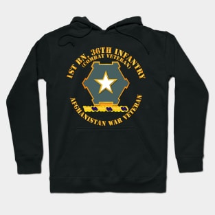 1st Bn 36th Infantry DUI - Combat Vet - Afghanistan War Vet Hoodie